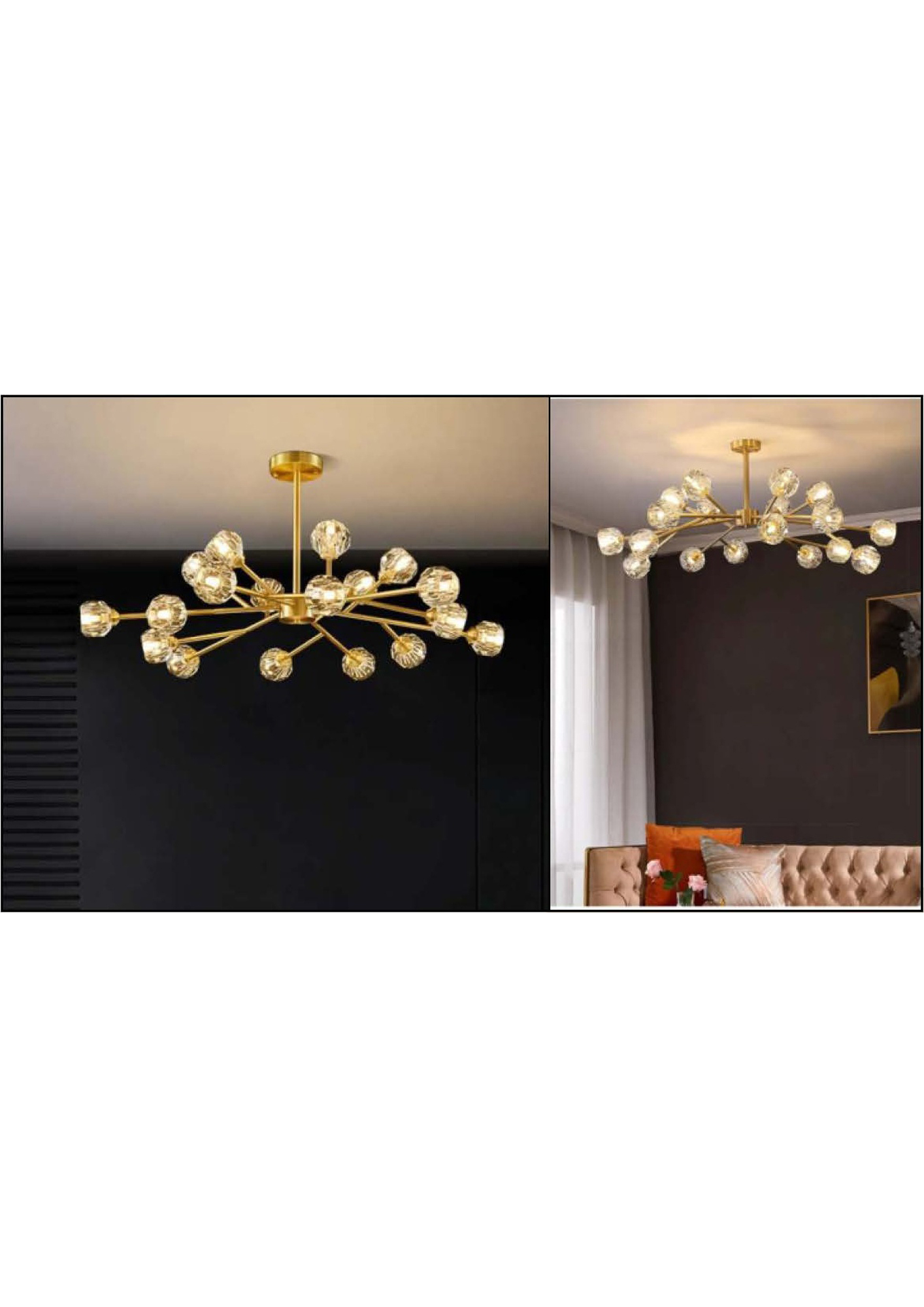 Beyond Lights - Gold Crystal Chandelier- GL